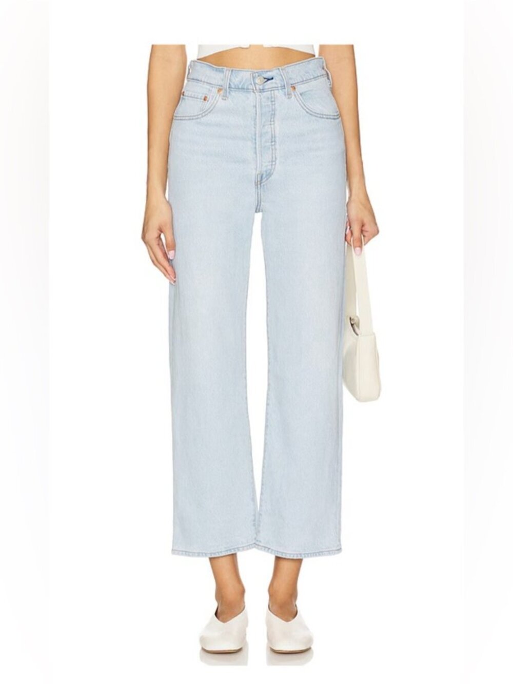 REVOLVE Levi's Wedgie Straight Jeans Size 25 27" Inseam Wow Me Over Light blue